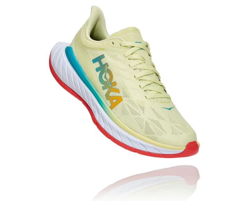 Hoka One One Carbon X 2 Mulher - Tenis Corrida Estrada Verdes / Coral | PT-3tMArxC